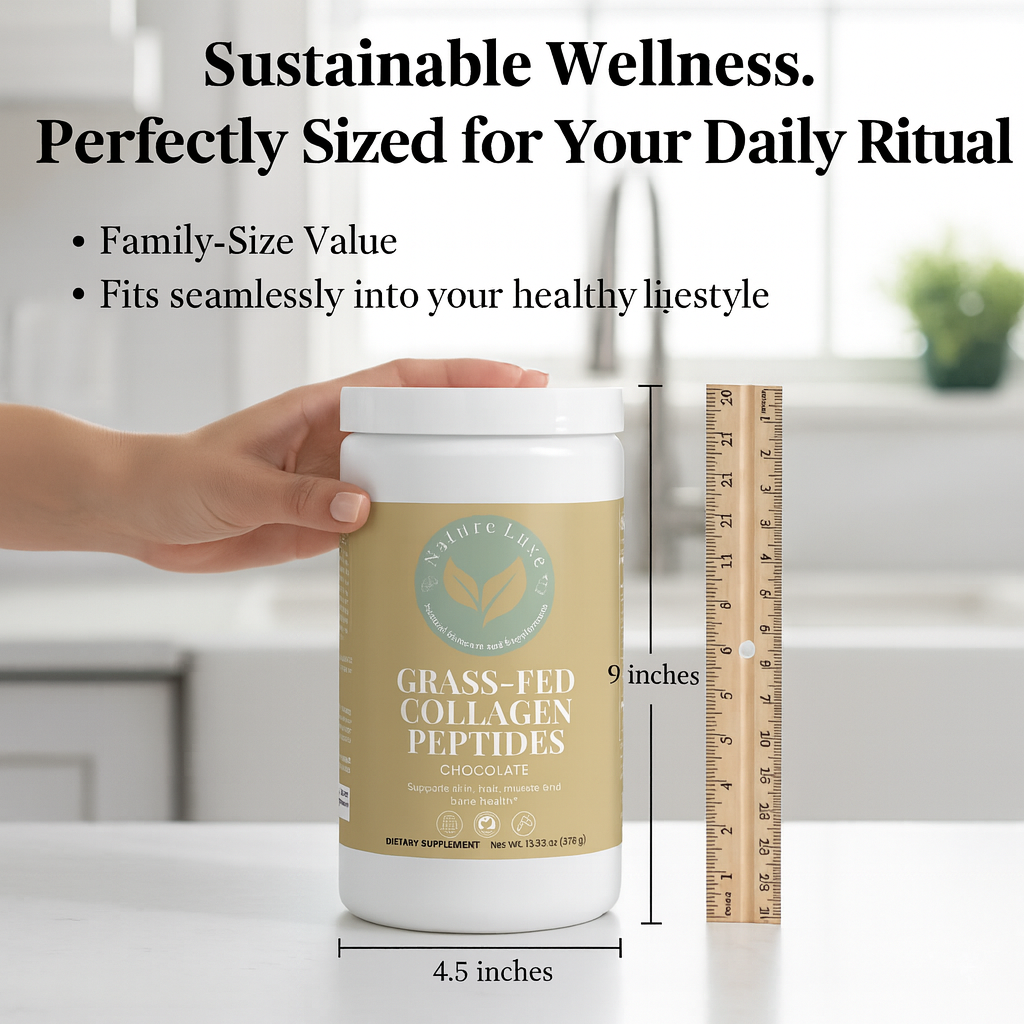 Nature Luxe Grass-Fed Collagen Peptides Powder – Chocolate