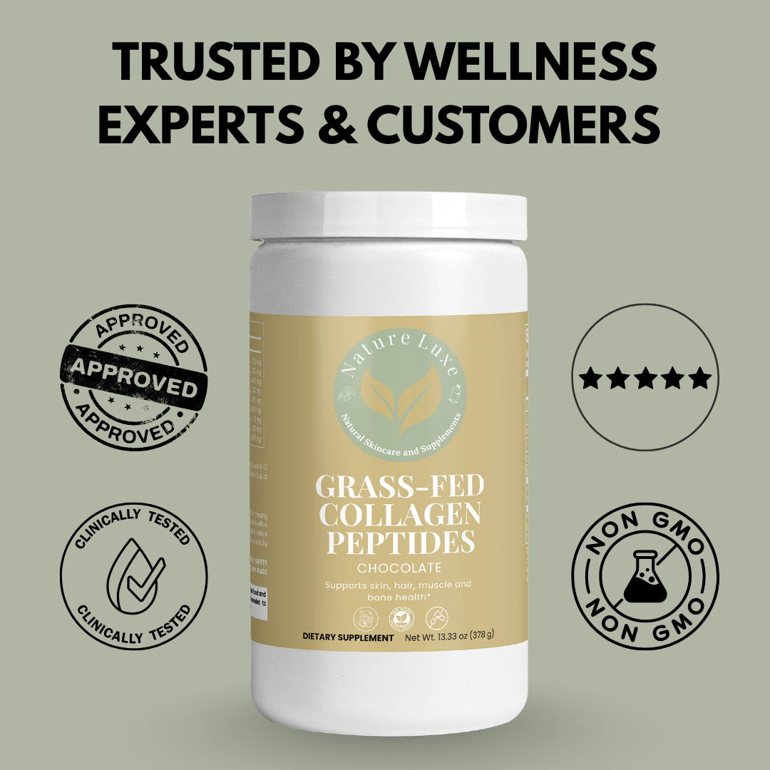 Nature Luxe Grass-Fed Collagen Peptides Powder – Chocolate